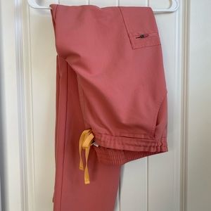 FIGS Yola skinny scrub pants, hot coral, regular